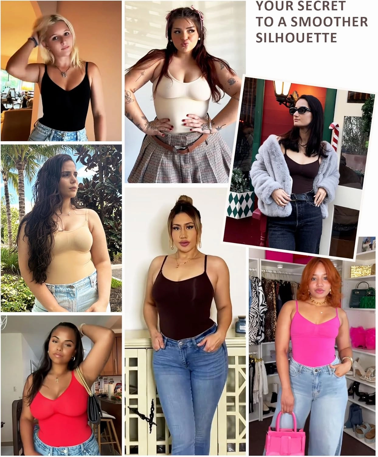 FeelinGirl Shapewear Bodysuit Sculpting Tummy Control Body Shaper for Women Seamless Plus Size Butt Lifting Shaper