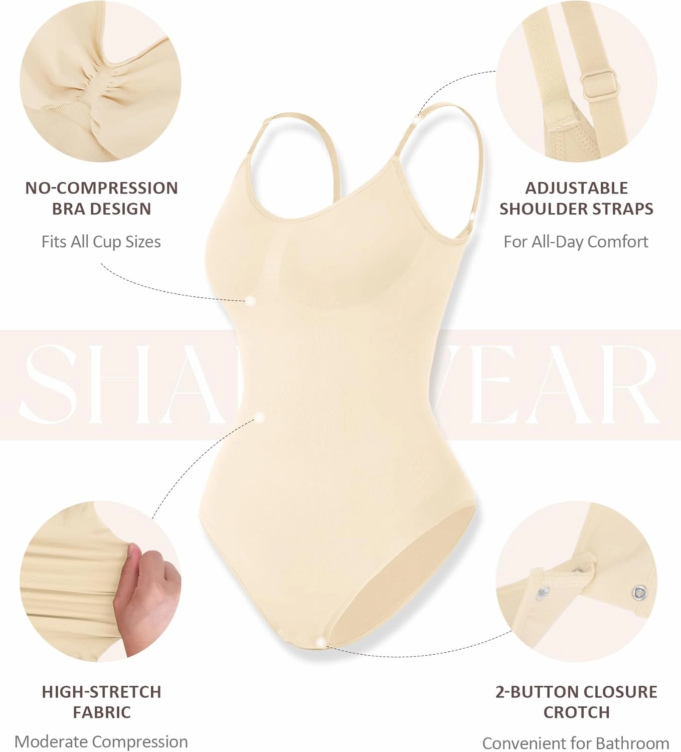 FeelinGirl Shapewear Bodysuit Sculpting Tummy Control Body Shaper for Women Seamless Plus Size Butt Lifting Shaper
