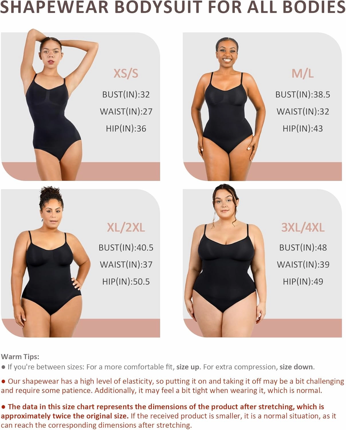 FeelinGirl Shapewear Bodysuit Sculpting Tummy Control Body Shaper for Women Seamless Plus Size Butt Lifting Shaper
