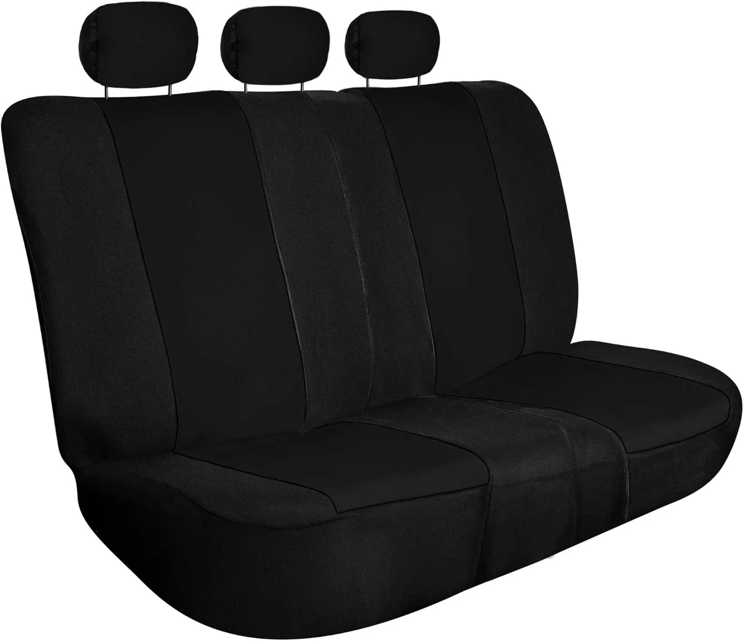 FH Group Back Seat Cloth Car Seat Cover - Universal Fit Rear Seat Covers for Cars with Rear Split Bench, Car Interior Accessories for SUV, Sedan, Van, Black