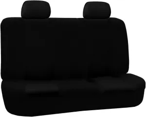 FH Group Car Seat Cover Rear Seat Cover for Back Seat Cloth - Universal Fit for Cars with Solid Bench, Black Car Seat Protector for Dogs and Kids, Car Interior Accessories for SUV, Sedan and Van