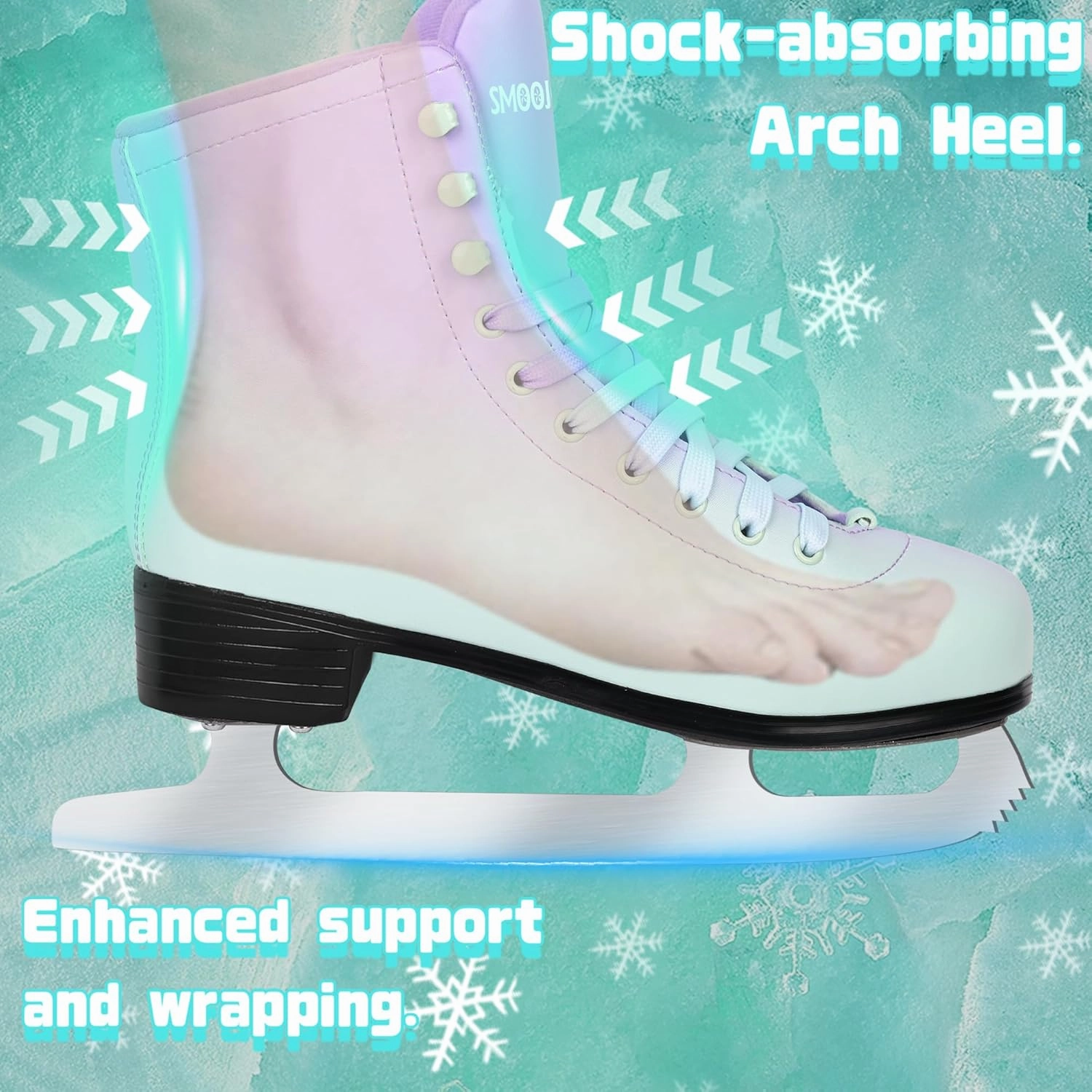 Figure Skates for Women and Men Classic Ice Skates Indoor Outdoor Lace-Up Fun Ice Skate Shoes for Kids Adult