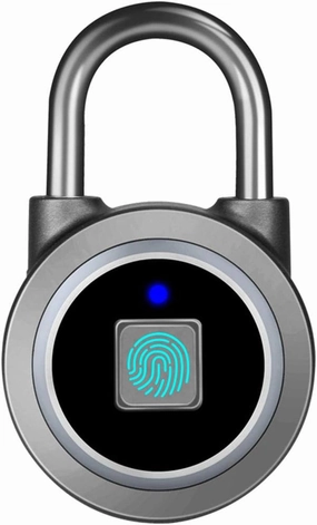 Fingerprint Padlock, Bluetooth Lock, Mobile APP, MEGAFEIS Smart Padlock with Keyless Biometric, Water Resistant, Suitable for Gym, Sports, Bike, School, Locker and Storage(Grey)