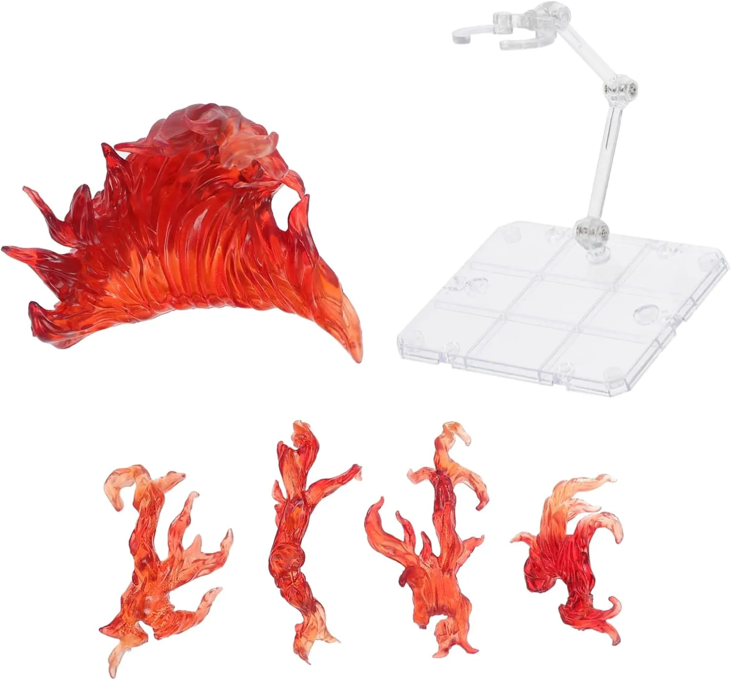 Fire Action Figure Stand Set Toy Doll Holder Flame Effect Accessory Diy Assembly Model Bracket for Display