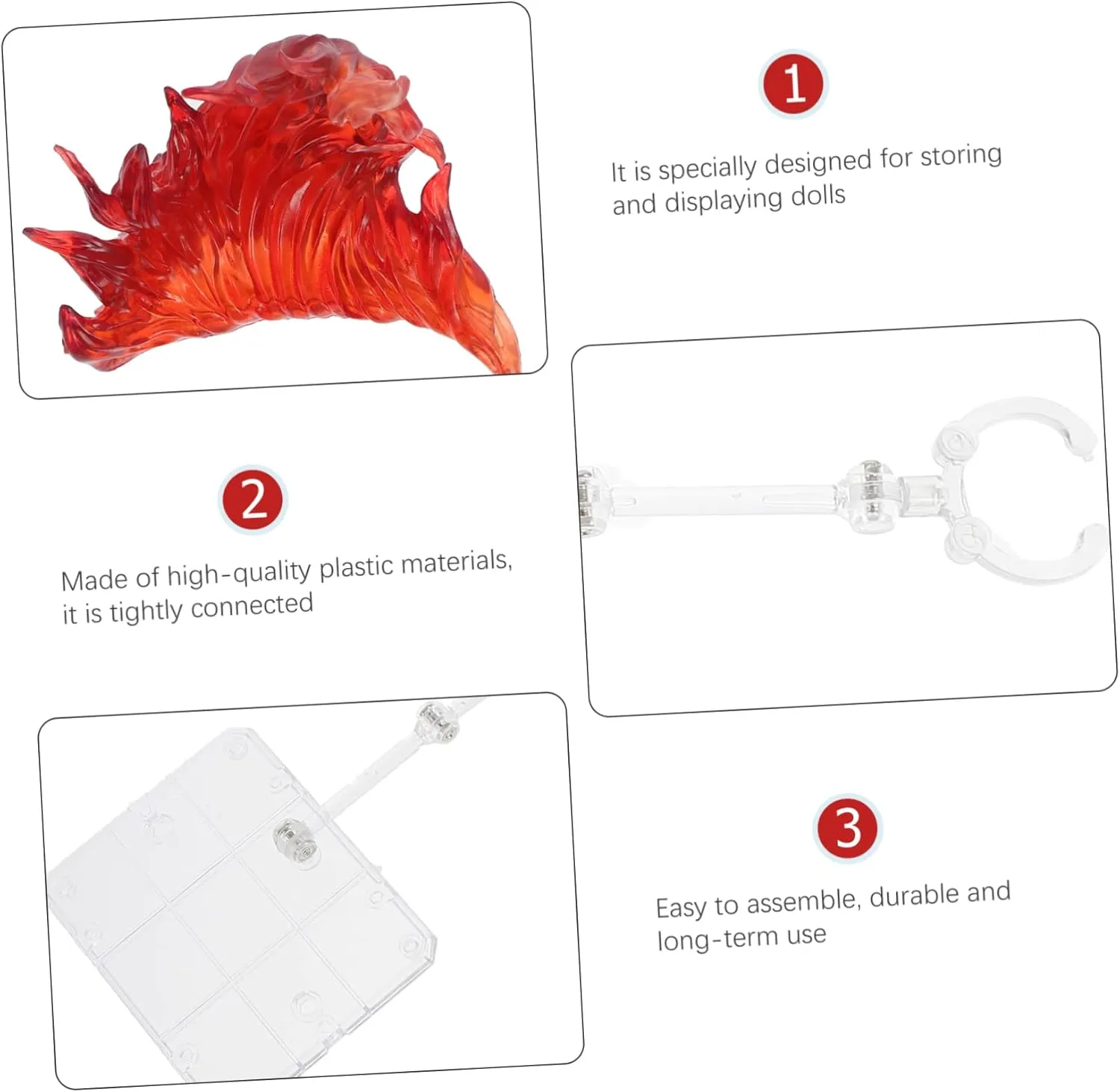 Fire Action Figure Stand Set Toy Doll Holder Flame Effect Accessory Diy Assembly Model Bracket for Display