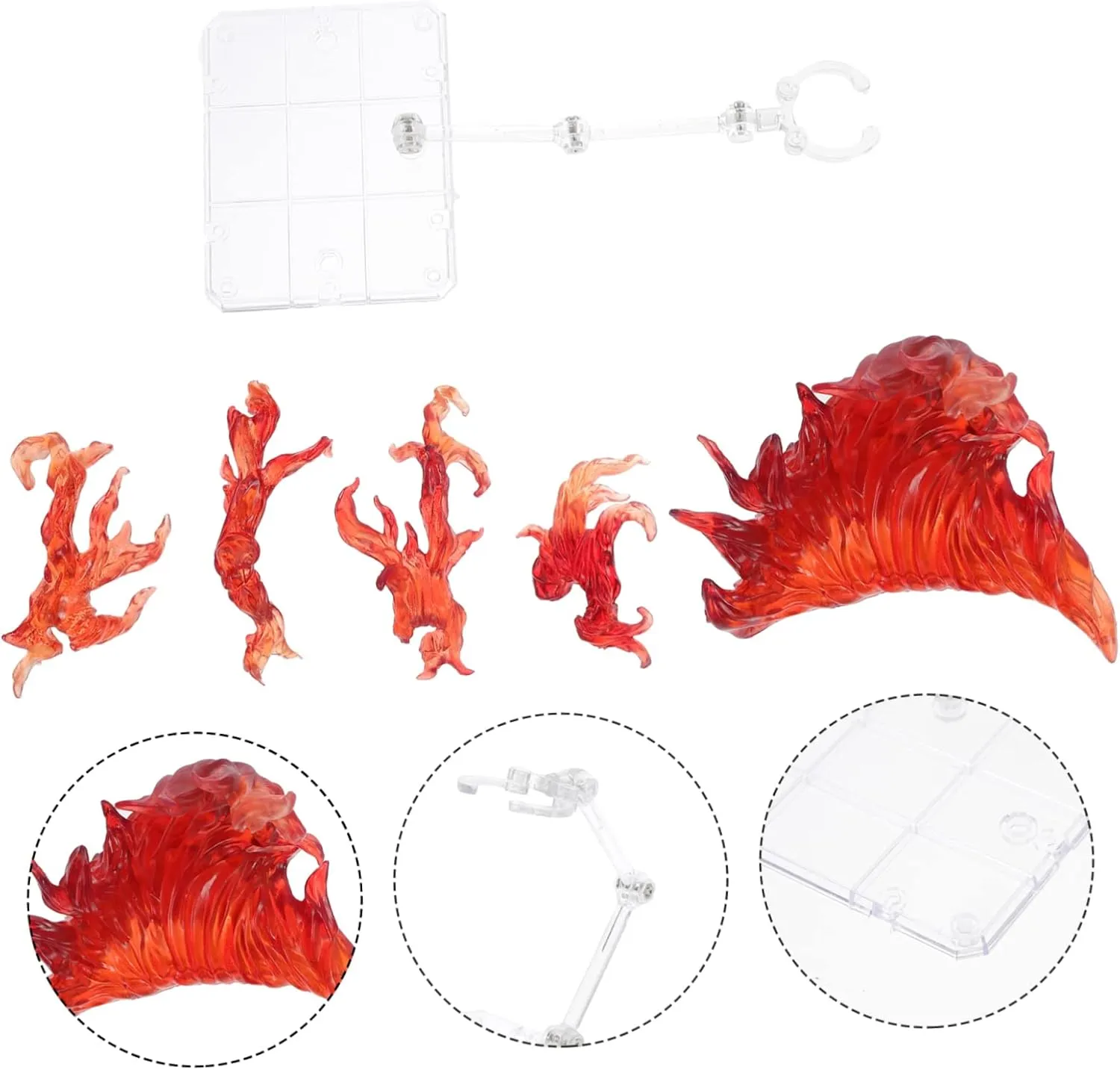 Fire Action Figure Stand Set Toy Doll Holder Flame Effect Accessory Diy Assembly Model Bracket for Display