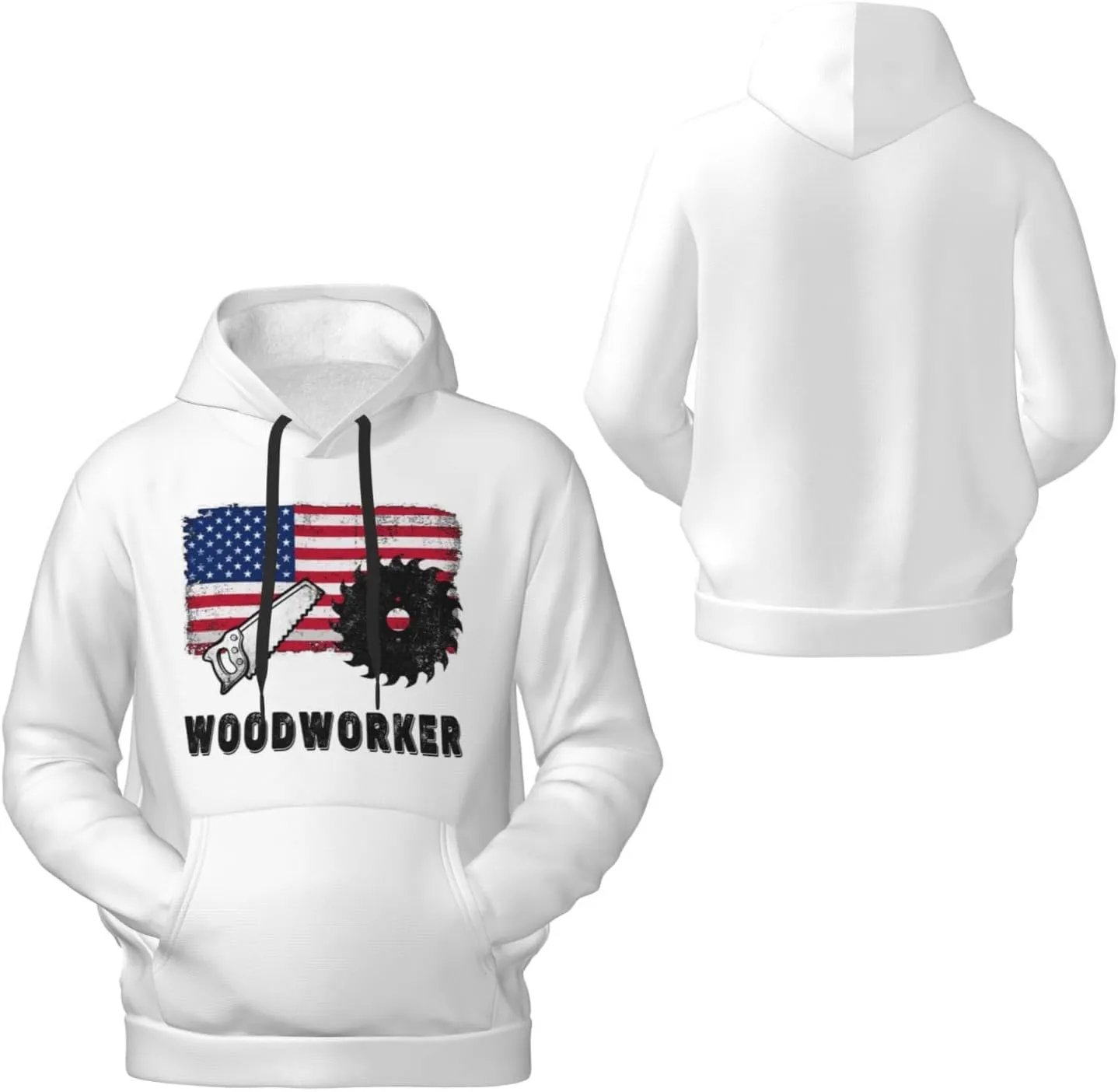 Firefighter Fireman Retired American Flag Men's Fleece Hoodies Hooded