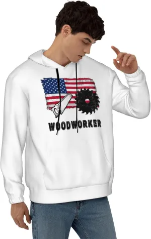 Firefighter Fireman Retired American Flag Men's Fleece Hoodies Hooded