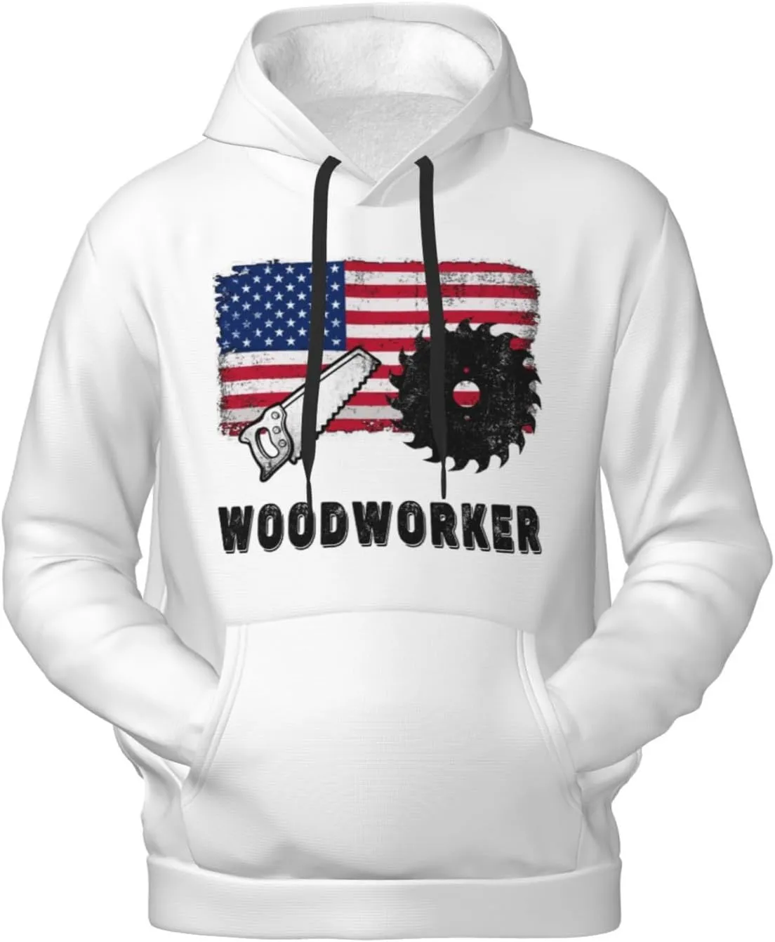 Firefighter Fireman Retired American Flag Men's Fleece Hoodies Hooded