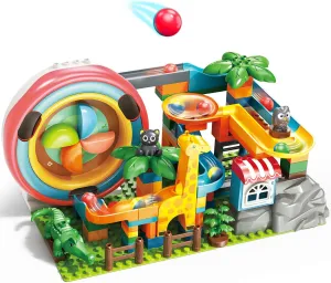 Fistone 142 PCS Electric Marble Run Building Blocks - Engaging STEM Maze Track Puzzle for Kids Ages 3-8, Interactive Race Track Toy Set for Boys and Girls, Educational Fun with Building Block Set