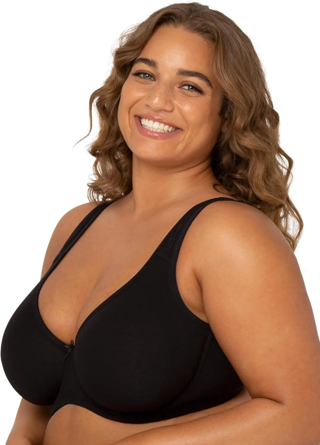 Fit For Me By Fruit of the Loom Women's Plus Size Cotton Unlined Underwire Bra-Pinch-Free Straps - Side and Back Smoothing
