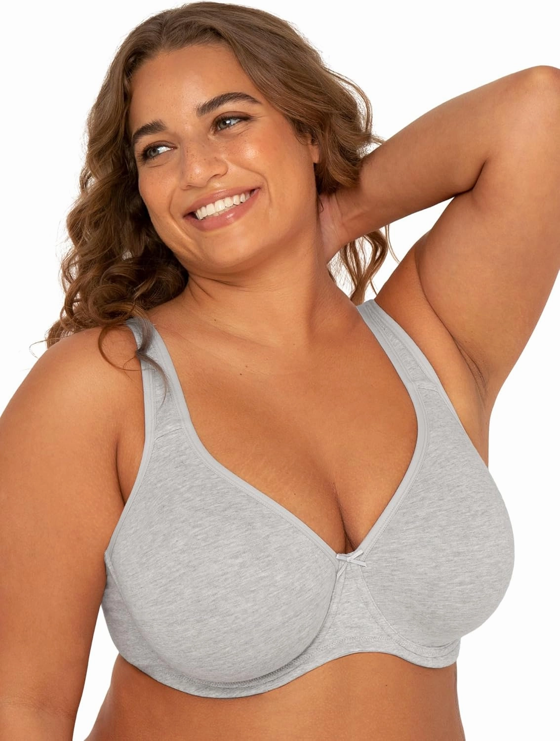 Fit For Me By Fruit of the Loom Women's Plus Size Cotton Unlined Underwire Bra-Pinch-Free Straps - Side and Back Smoothing