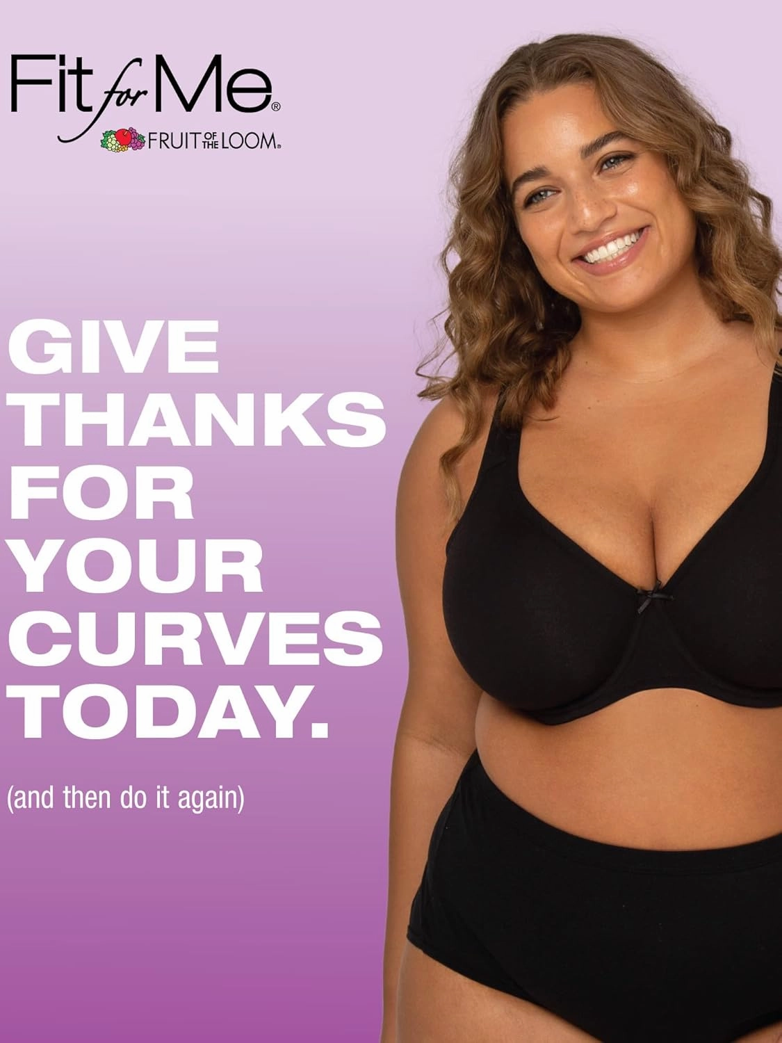 Fit For Me By Fruit of the Loom Women's Plus Size Cotton Unlined Underwire Bra-Pinch-Free Straps - Side and Back Smoothing
