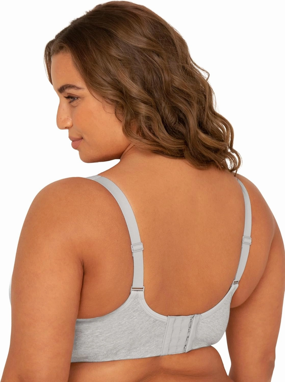 Fit For Me By Fruit of the Loom Women's Plus Size Cotton Unlined Underwire Bra-Pinch-Free Straps - Side and Back Smoothing