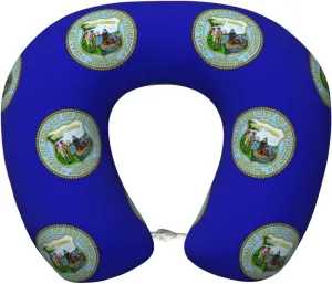 Flag of Providence, Rhode Island Neck Pillow Memory Foam U-Shaped Travel Neck Pillow for Airplanes Car Home