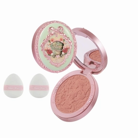 Flower Knows Midsummer Fairytales Embossed Blush & Powder Puffs Set,Matte Finish,Buildable & Blendable Makeup Blush for cheeks,Soft & Long-lasting for Girls & Women(05 Valley Lily,5g)