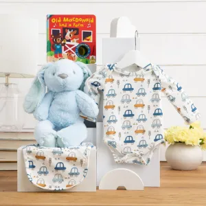 Fluffy Bunny Cuddles Baby Boy Hamper