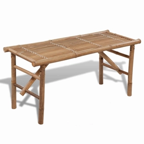 Folding Patio Bench 46.5" Bamboo