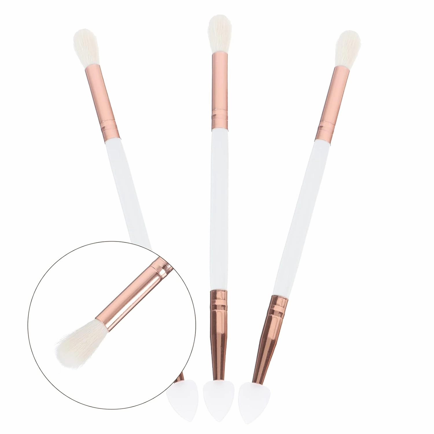 FRCOLOR 4sets Girl's Makeup Tool Professional Eyeshadow Brush Set Dual-headed for Even Application Safe Suitable for Home Salon 3pcs*4