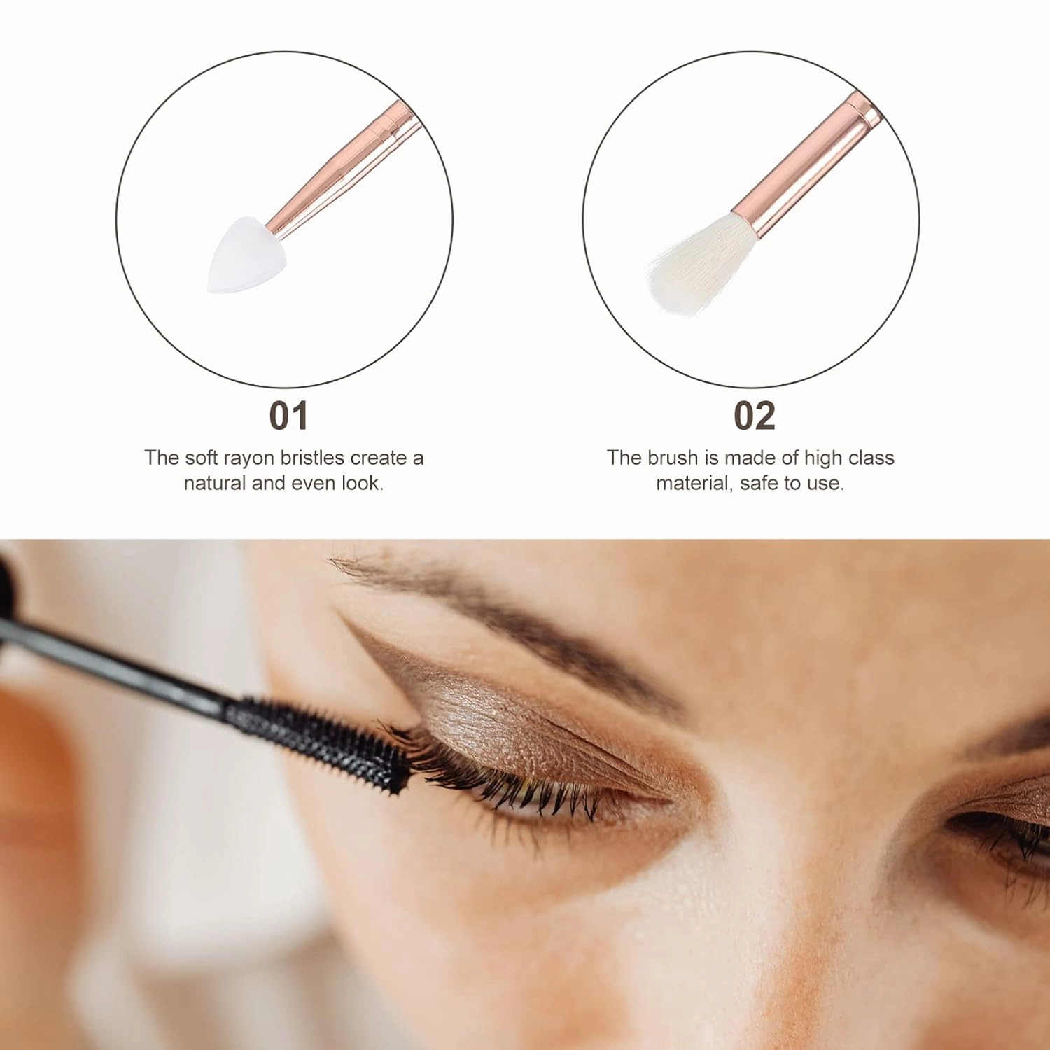 FRCOLOR 4sets Girl's Makeup Tool Professional Eyeshadow Brush Set Dual-headed for Even Application Safe Suitable for Home Salon 3pcs*4