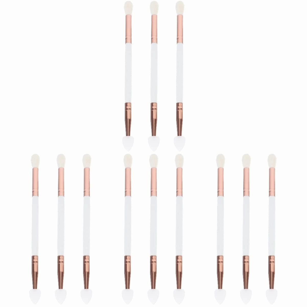 FRCOLOR 4sets Girl's Makeup Tool Professional Eyeshadow Brush Set Dual-headed for Even Application Safe Suitable for Home Salon 3pcs*4