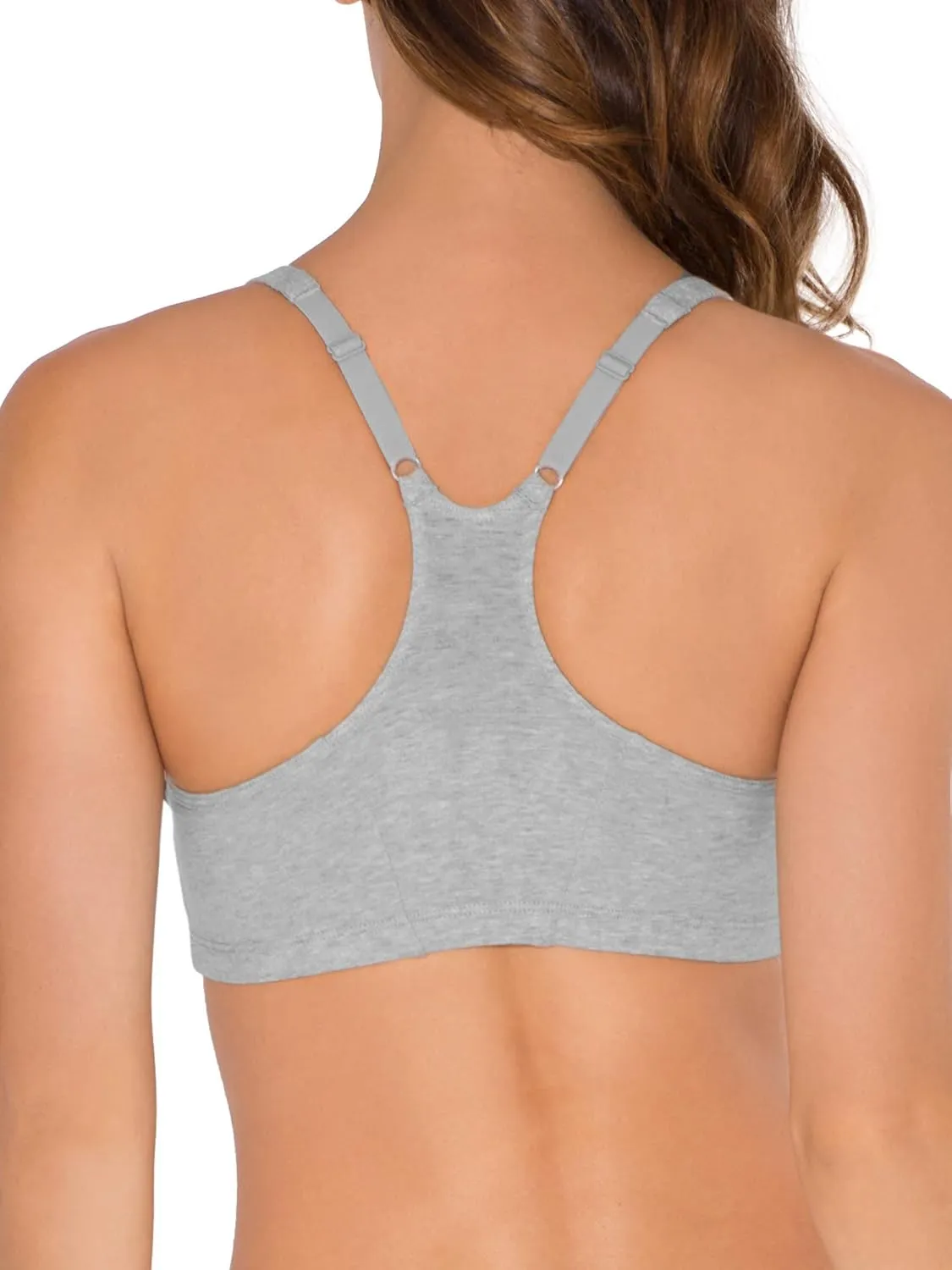 Fruit of The Loom Women's Adjustable Shirred Front Racerback Sports Bra Multi Packs