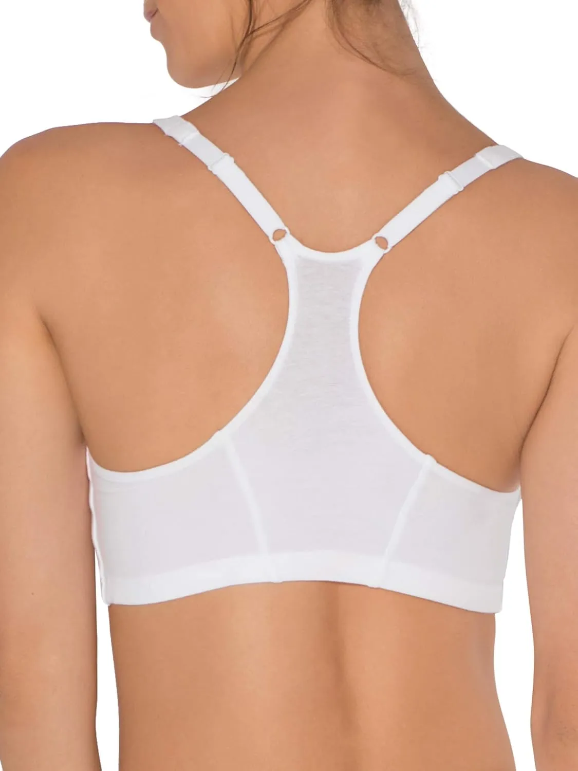 Fruit of The Loom Women's Adjustable Shirred Front Racerback Sports Bra Multi Packs