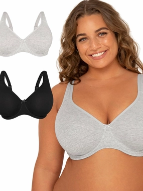 Fruit of the Loom Women's Fit for Me Collection: Plus-Size Unlined Underwire Bra-Cotton Comfort & Pinch-Free Straps