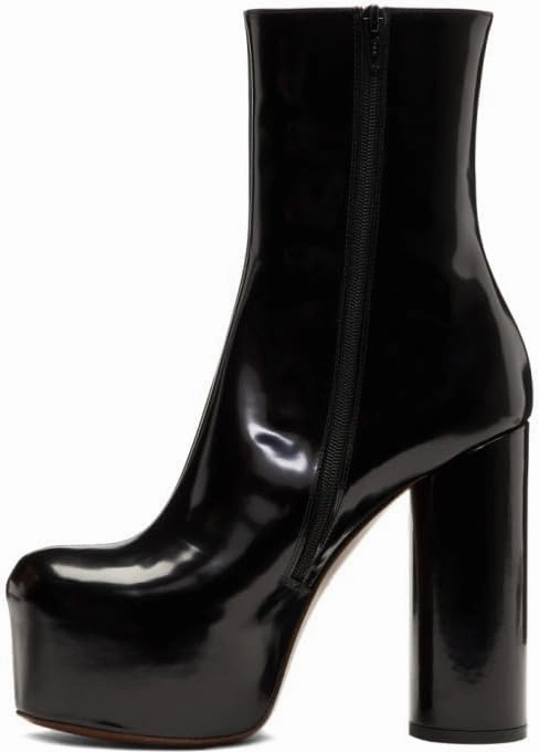 FSJ Women Gorgeous Platform Ankle Boots Closed Round Toe Chunky High Heel Pull On Shoes Size 4-15 US
