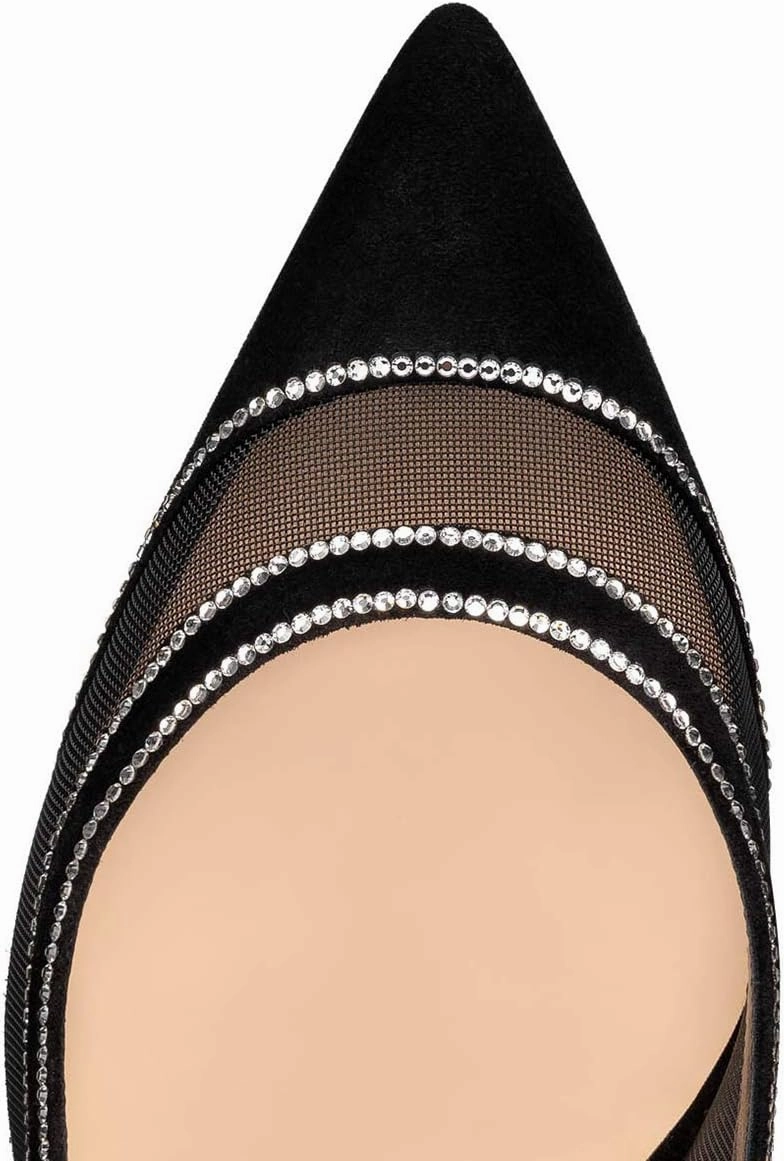 FSJ Women Sexy Mesh Stiletto High Heels Pumps Pointed Toe Slip On Dress Party Evening Office Shoes Size 4-15 US