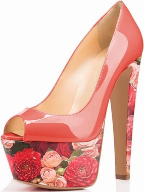 FSJ Women Superb Chunky High Heels Peep Toe Pumps with Platform Dress Shoes for Wedding Size 4-15 US