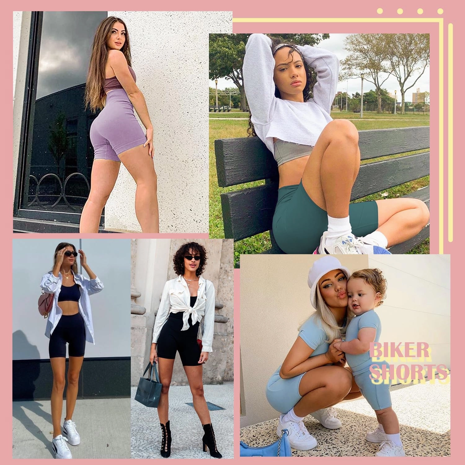 FULLSOFT 4 Pack Biker Shorts for Women with Pockets – 5" High Waisted Tummy Control Workout Yoga Running Gym Tennis Shorts