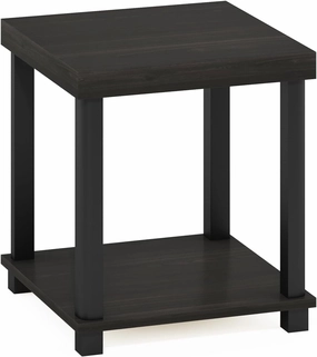 Furinno Turn-N-Tube Classic 2-Tier End Table, Side Table, Espresso/Black