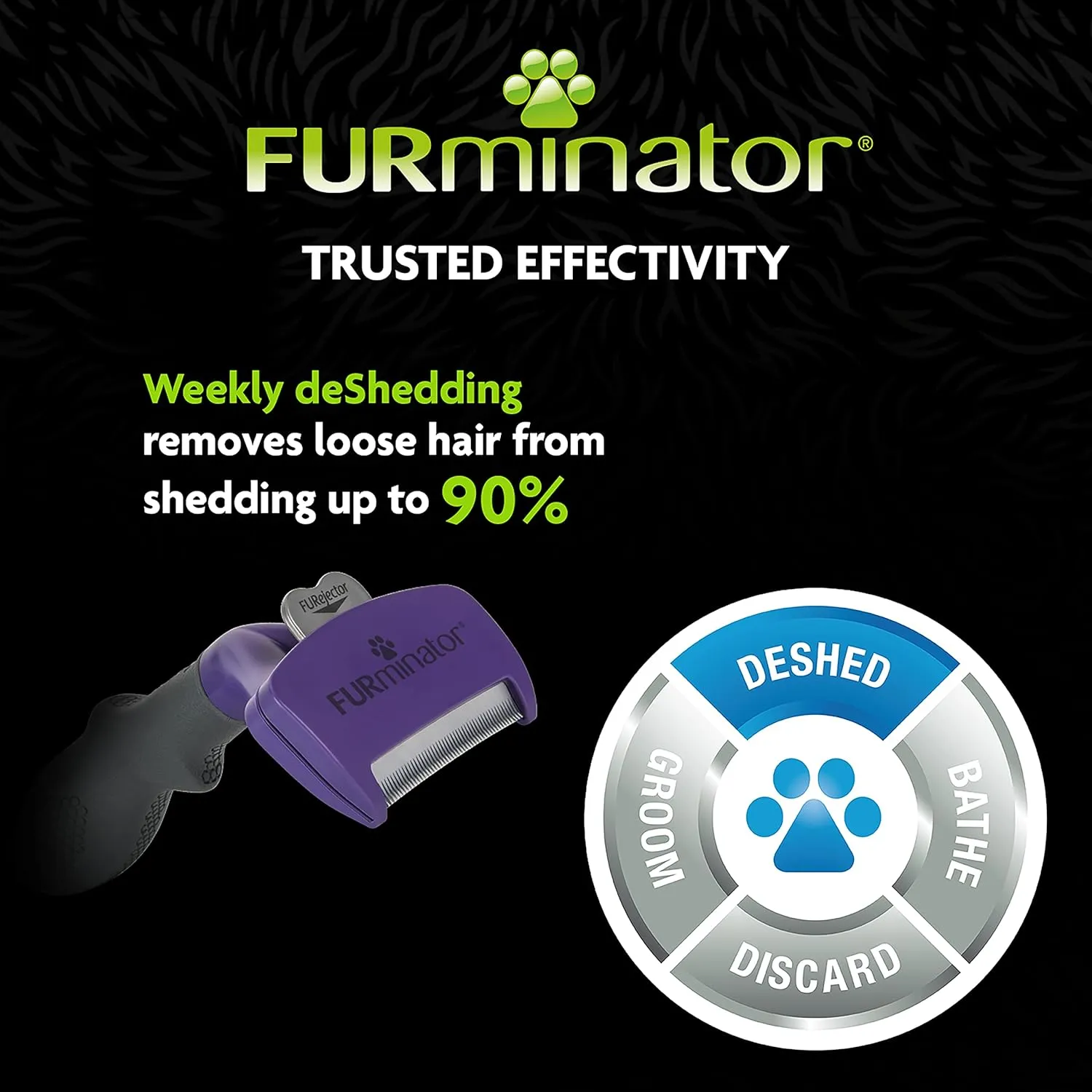 FURminator Undercoat deShedding Tool for Medium/Large Short Hair Cats Over 4.5 kg, Violet
