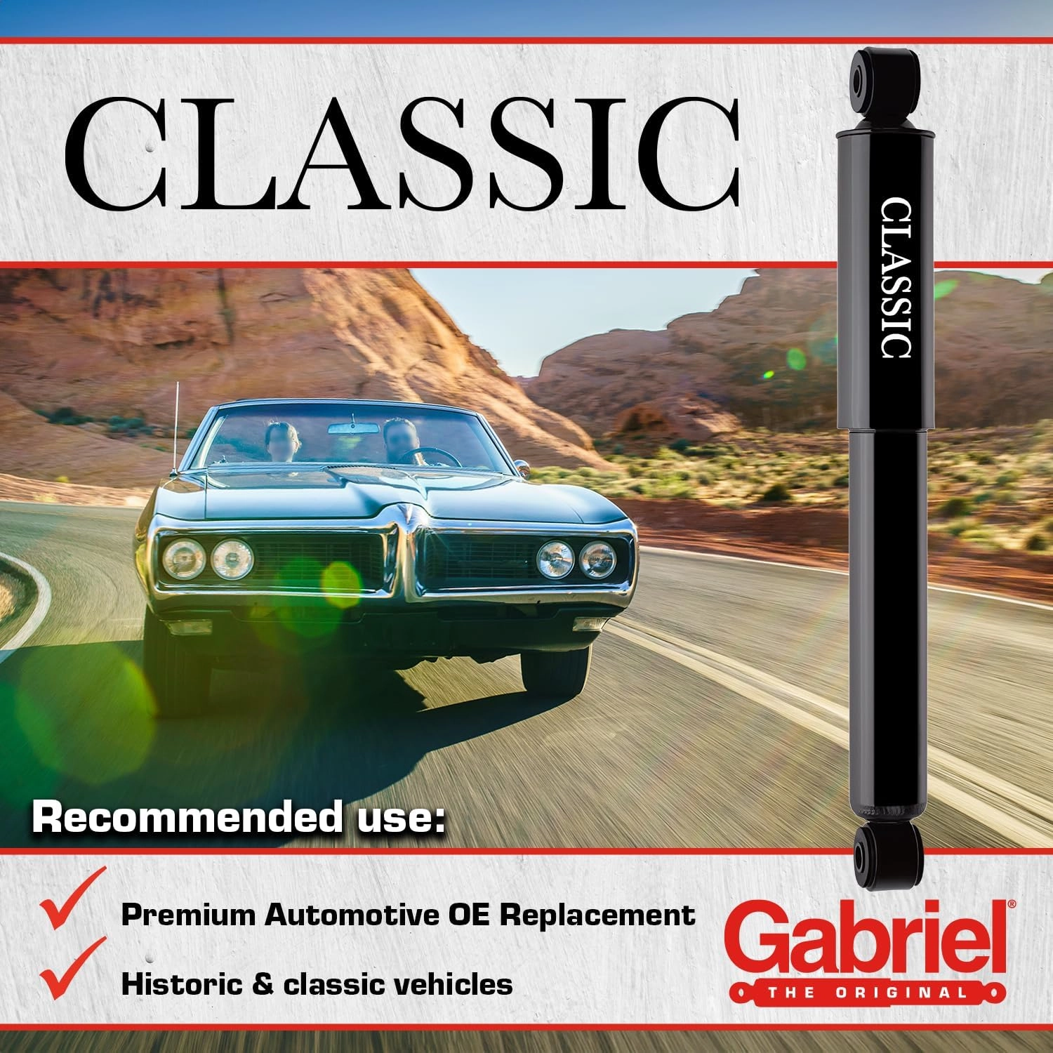 Gabriel 82005 Classic Front Shock Absorbers for 66-77 Volkswagen Beetle, 67-74 Volkswagen Karmann Ghia, 73-74 Volkswagen Thing (1 Pack)
