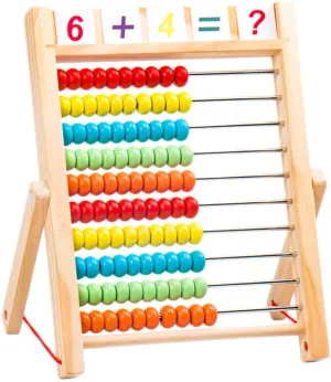 Gadpiparty Mathematical Abacus Traditional Wooden Arithmetic Teaching Early Education Supplies Math Arithmetic Bead Toy Counting Abacus Boys and Girls