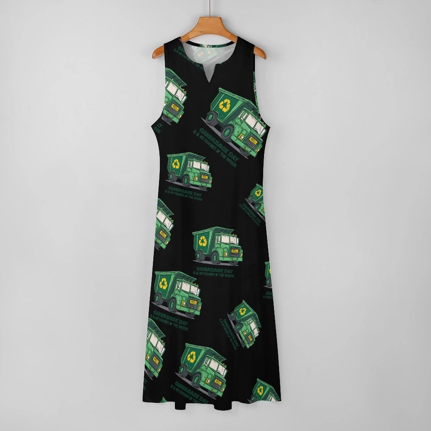 Garbage Truck Womens Sleeveless Maxi Dress Casual Long Party Dress