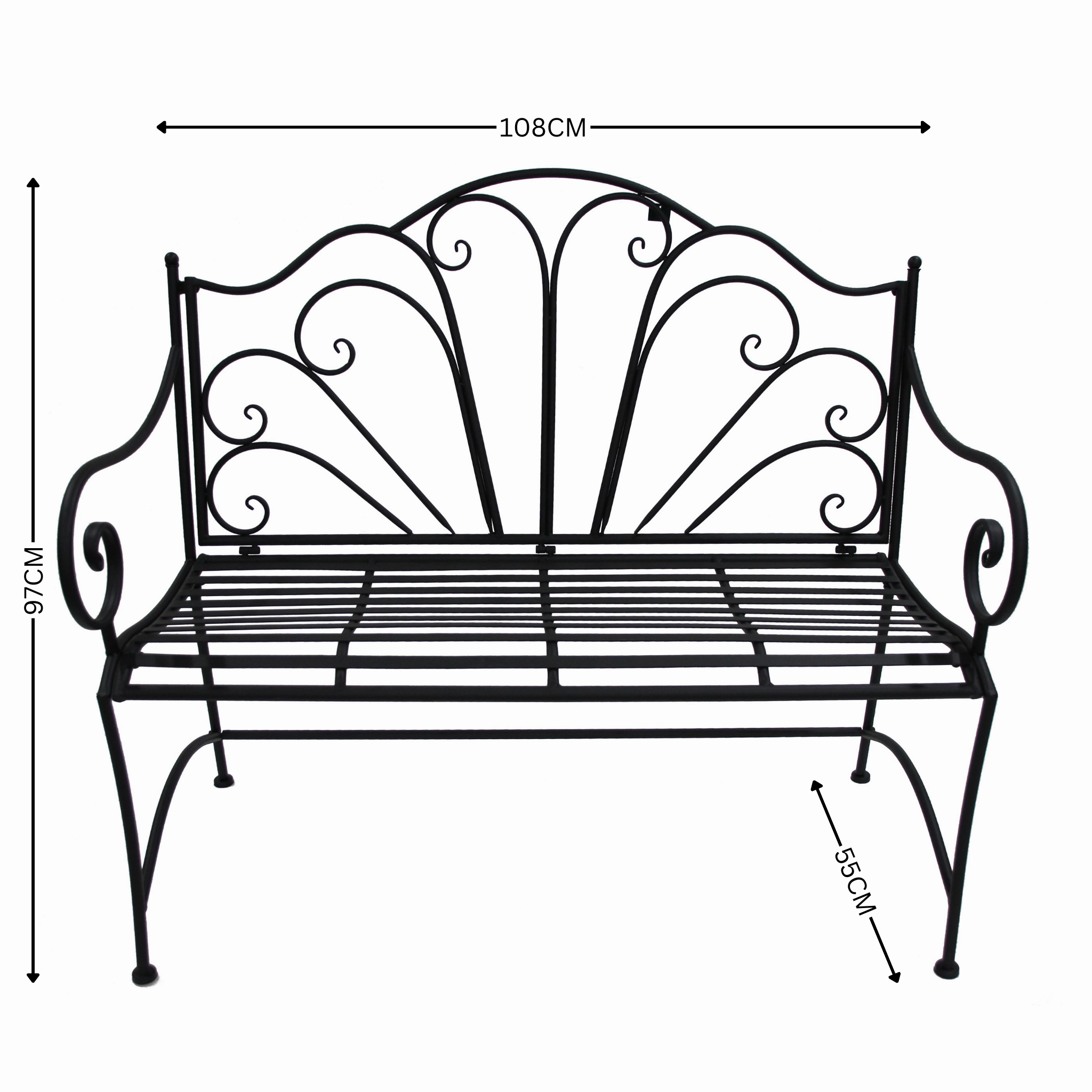 Garden Bench Ava - Black