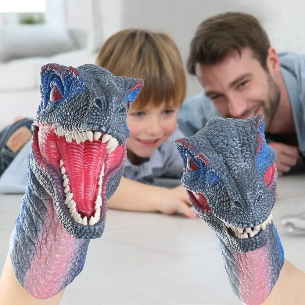 Gemini&Genius Dinosaur Toys Velociraptor Dinosaur Hand Puppets Role Play Gift Toy and Party Supplies for Kids