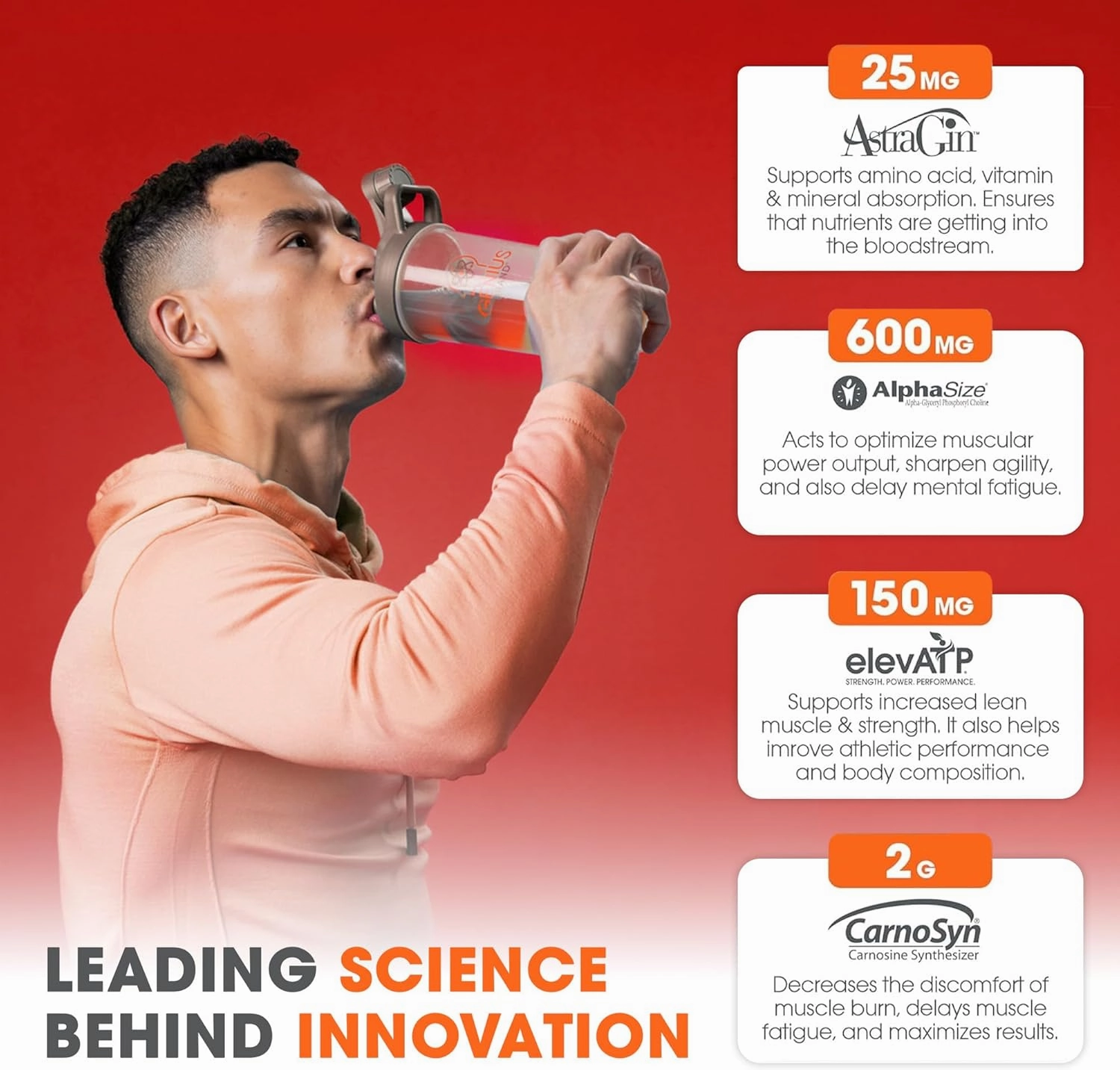 Genius Pre Caffeine-Free Pre Workout Boosted Energy, Focus, Performance Nootropic Formula AlphaSize, Citrulline Malate, CarnoSyn Beta Alanine Endurance, Stamina, Recovery, 20 Servings - Sour Cherry