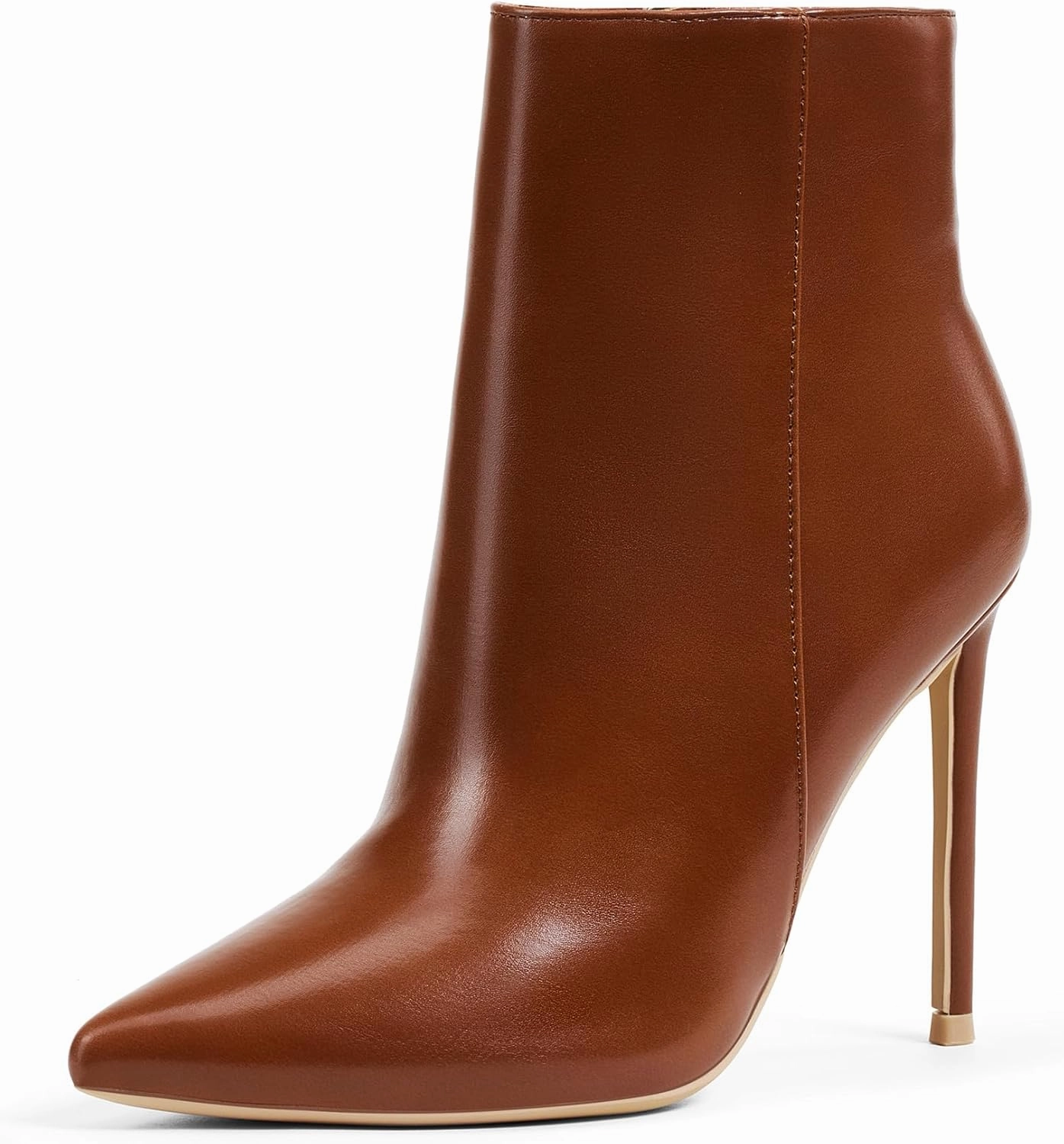 GENSHUO Ankle Boots For Women Pointed Toe 4 Inch High Heel Zipper Stiletto Heels Fall Booties