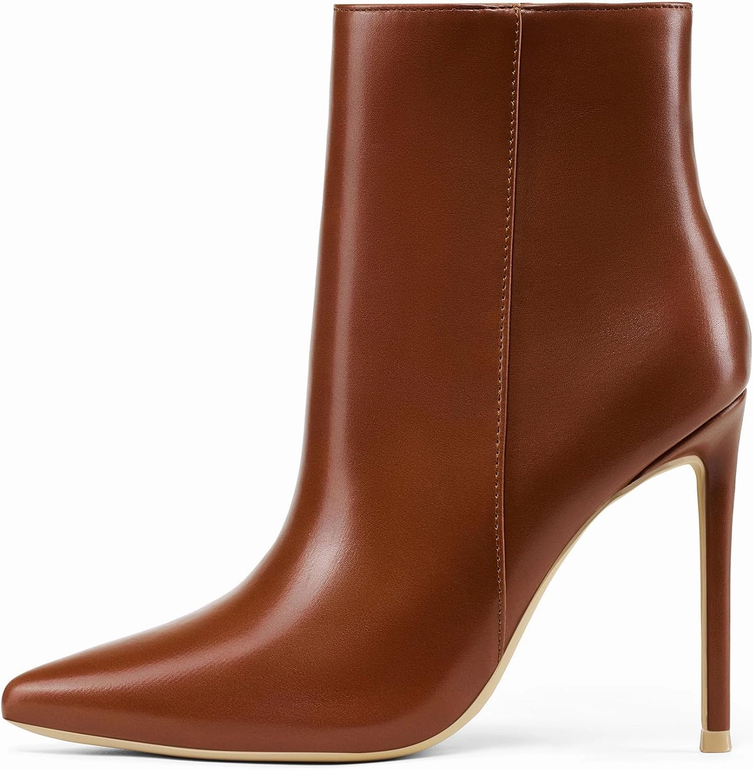 GENSHUO Ankle Boots For Women Pointed Toe 4 Inch High Heel Zipper Stiletto Heels Fall Booties