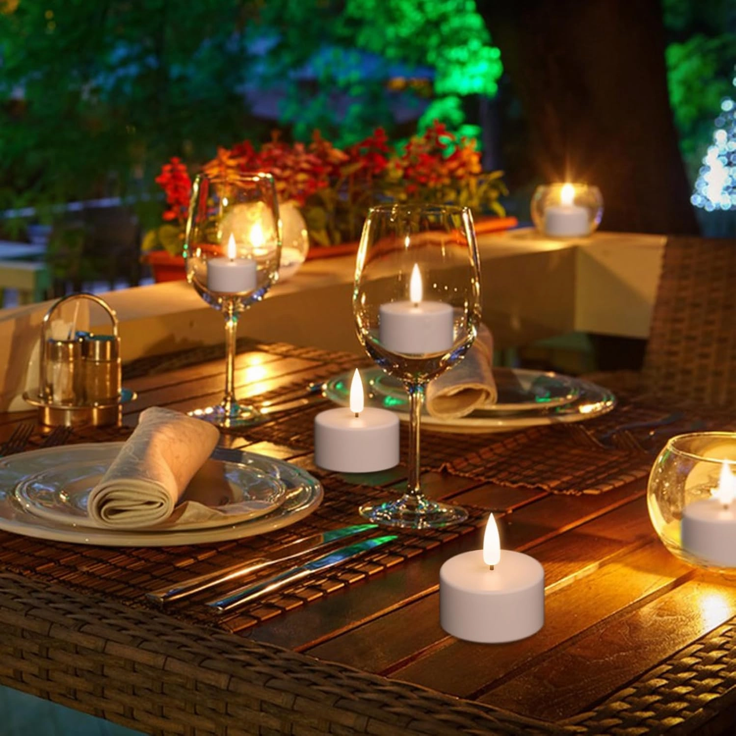 GenSwin 12 Rechargeable Tea Lights Candles with Charging Base and Remote Timer, Flameless LED Tealight Candles Battery Operated Halloween Fall Wedding Table Centerpieces (1.57” x 1.85”)