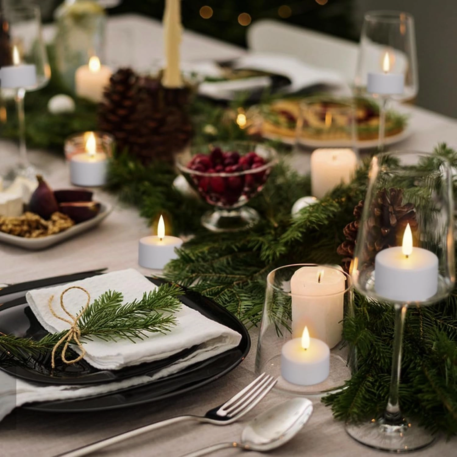 GenSwin 12 Rechargeable Tea Lights Candles with Charging Base and Remote Timer, Flameless LED Tealight Candles Battery Operated Halloween Fall Wedding Table Centerpieces (1.57” x 1.85”)