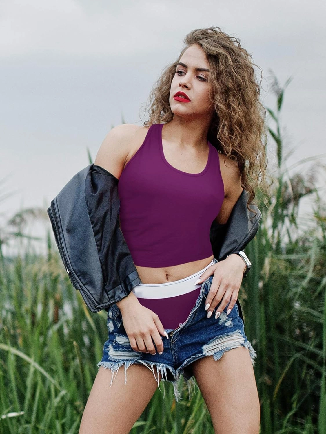 Geyoga 4 Pieces Basic Workout Crop Tank Tops Sleeveless Racerback Sport Tank Top for Women Yoga Running