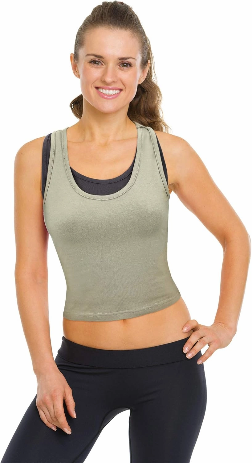Geyoga 4 Pieces Basic Workout Crop Tank Tops Sleeveless Racerback Sport Tank Top for Women Yoga Running