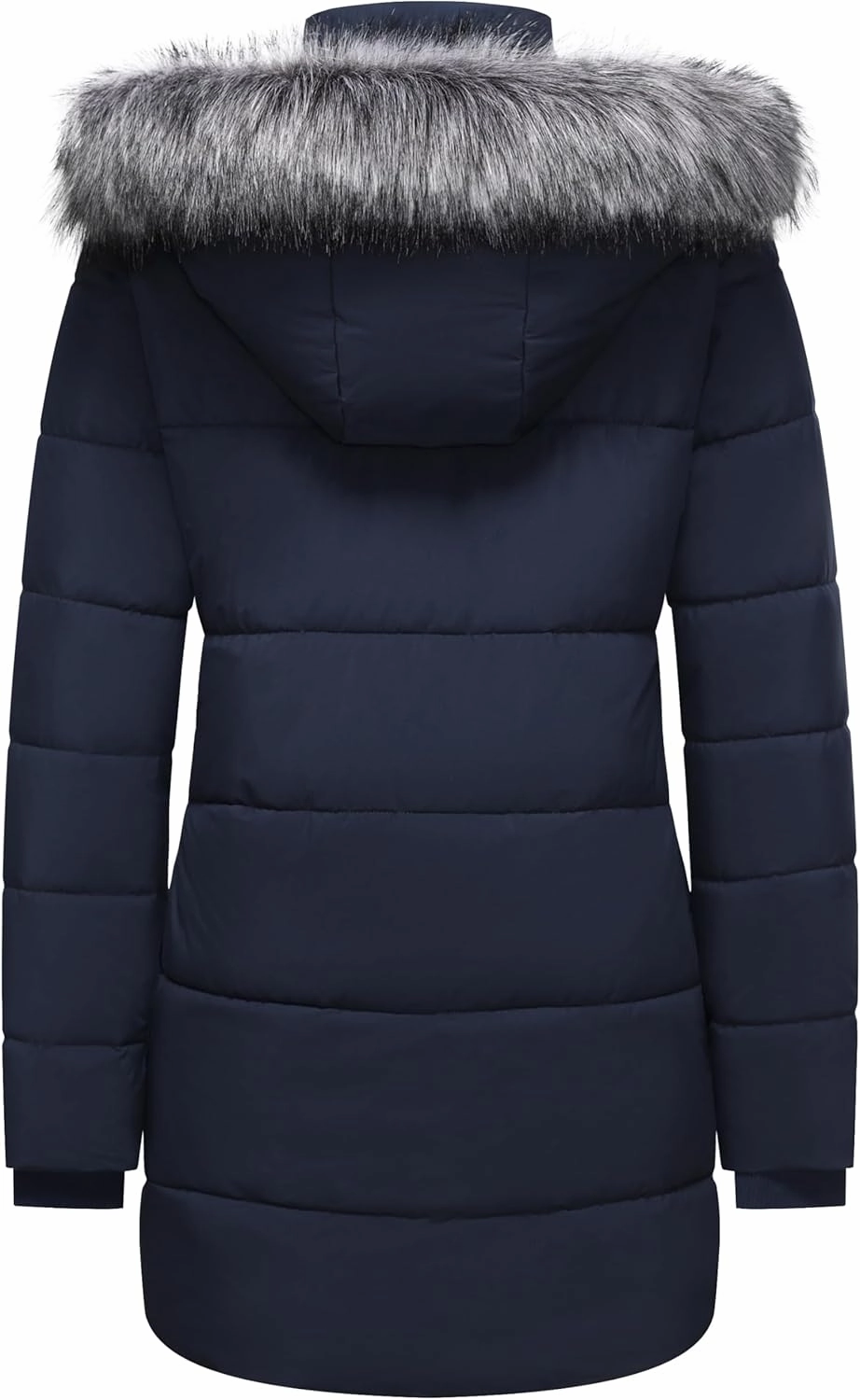 GGleaf Women's Winter Thicken Puffer Coat Warm Snow Jacket with Fur Removable Hood