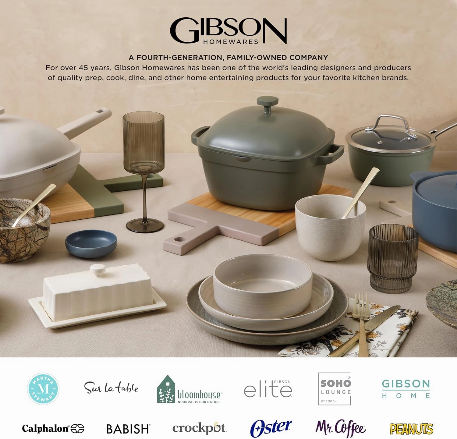 Gibson Elite Terranea Round Reactive Glaze Terra Cotta Dinnerware Set, Service for Four (12pcs), Grey