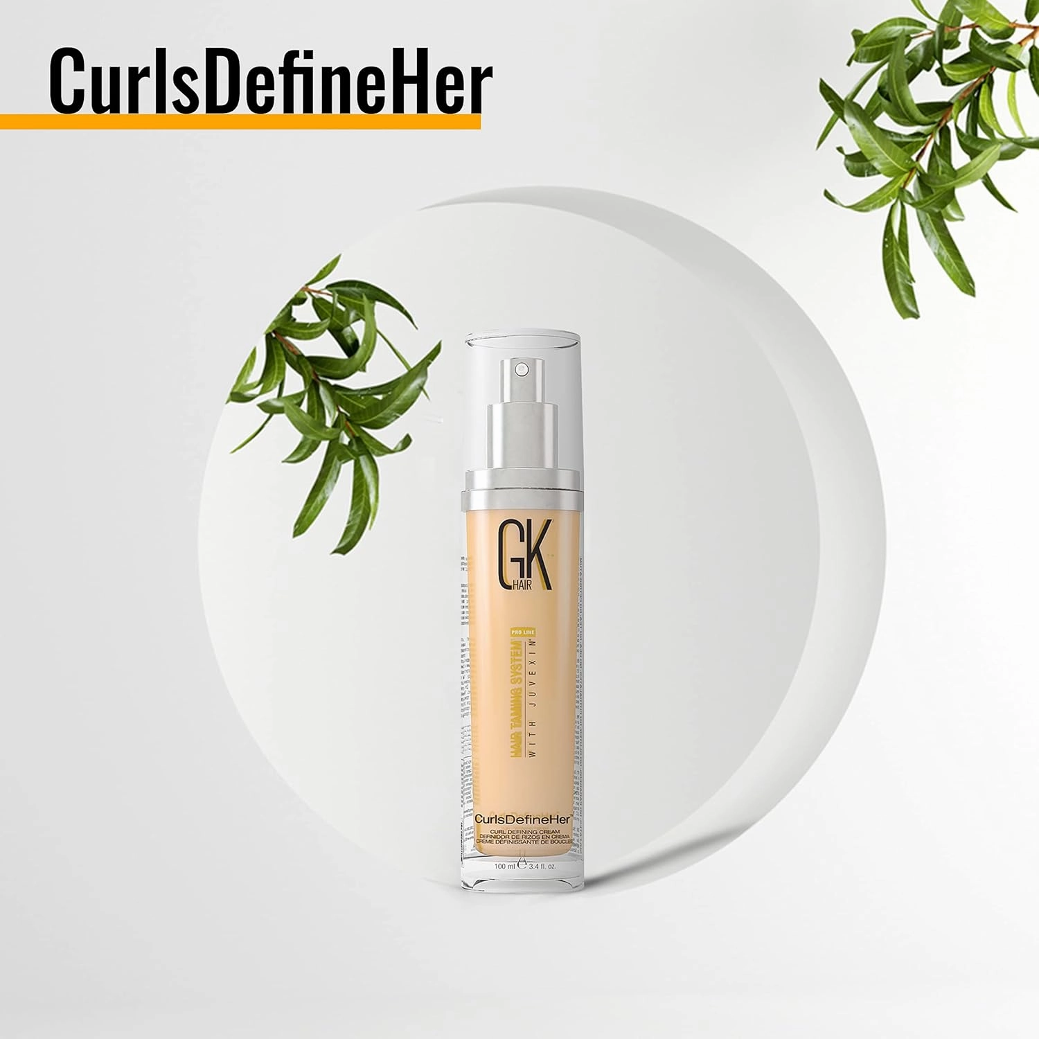 GK HAIR Global Keratin CurlsDefineHer (3.4 Fl Oz/100ml) Curl Defining Cream Curl Activator/Moisturizing Cream, Frizz Control for Natural Hair (3.4 fl. oz)