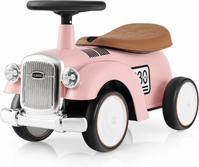 GLACER Push Car, Kids Ride-on w/Steering Wheel, Air Horn & Under Seat Storage, No Batteries Foot-to-Floor Sliding Car, Ride-on Toys for Toddlers 18-36 Months, Gift for Boys & Girls (Pink)